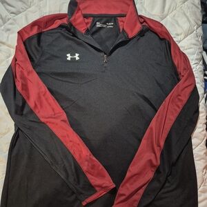 Under Armour Men's Zip-Up Sweater in Black and Red
